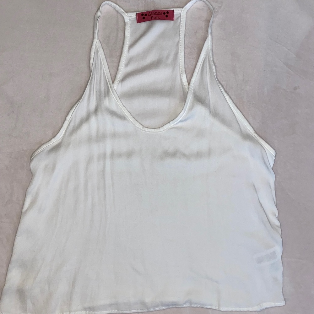 White Flowy Tank